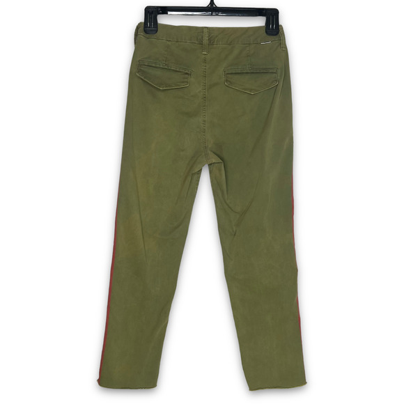 MOTHER DENIM Shaker Prep Fray Fatigue Cropped Pant Stripe Green / Red 24 - Picture 5 of 11